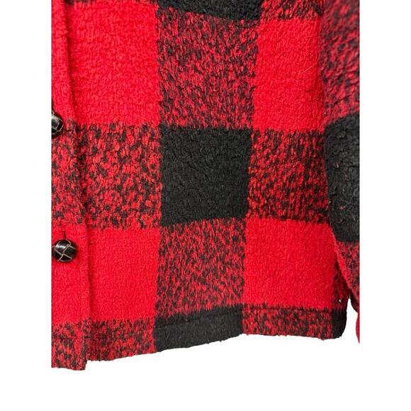 Tuckernuck Pomander Place Wool Blend Red Buffalo Plaid Jacket Shacket Womens S - Picture 2 of 11